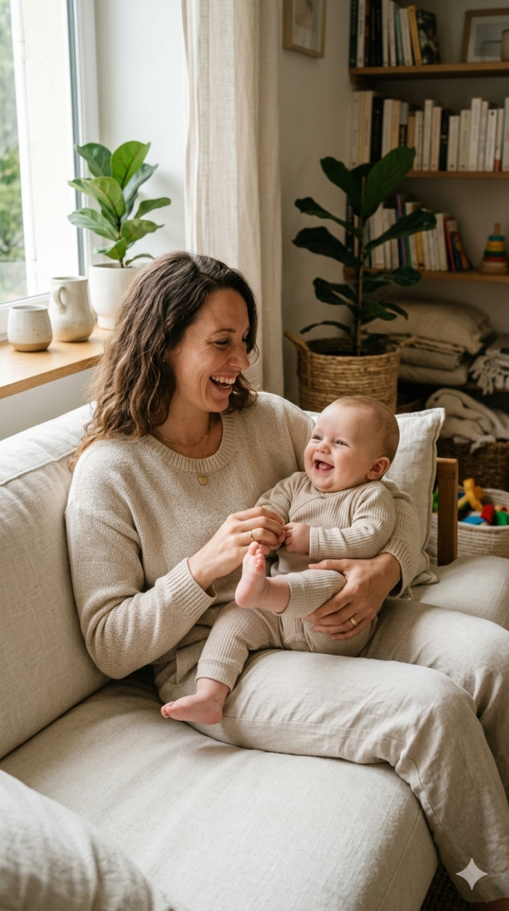 Carine et son fils de 3 ans